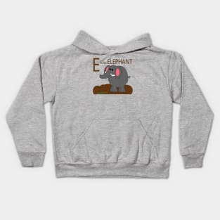 E is for ELEPHANT Kids Hoodie